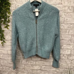 Ann Taylor cardigan women’s size XS wool blend stretch knit zipper sweater NWOT